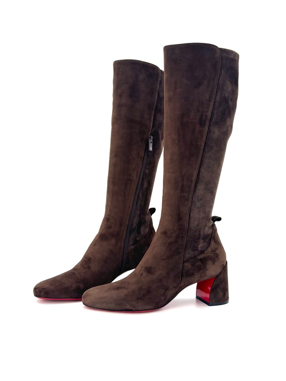 Christian Louboutin Jane Botta 55 Cosme Brown Suede Knee High Boots 40.5